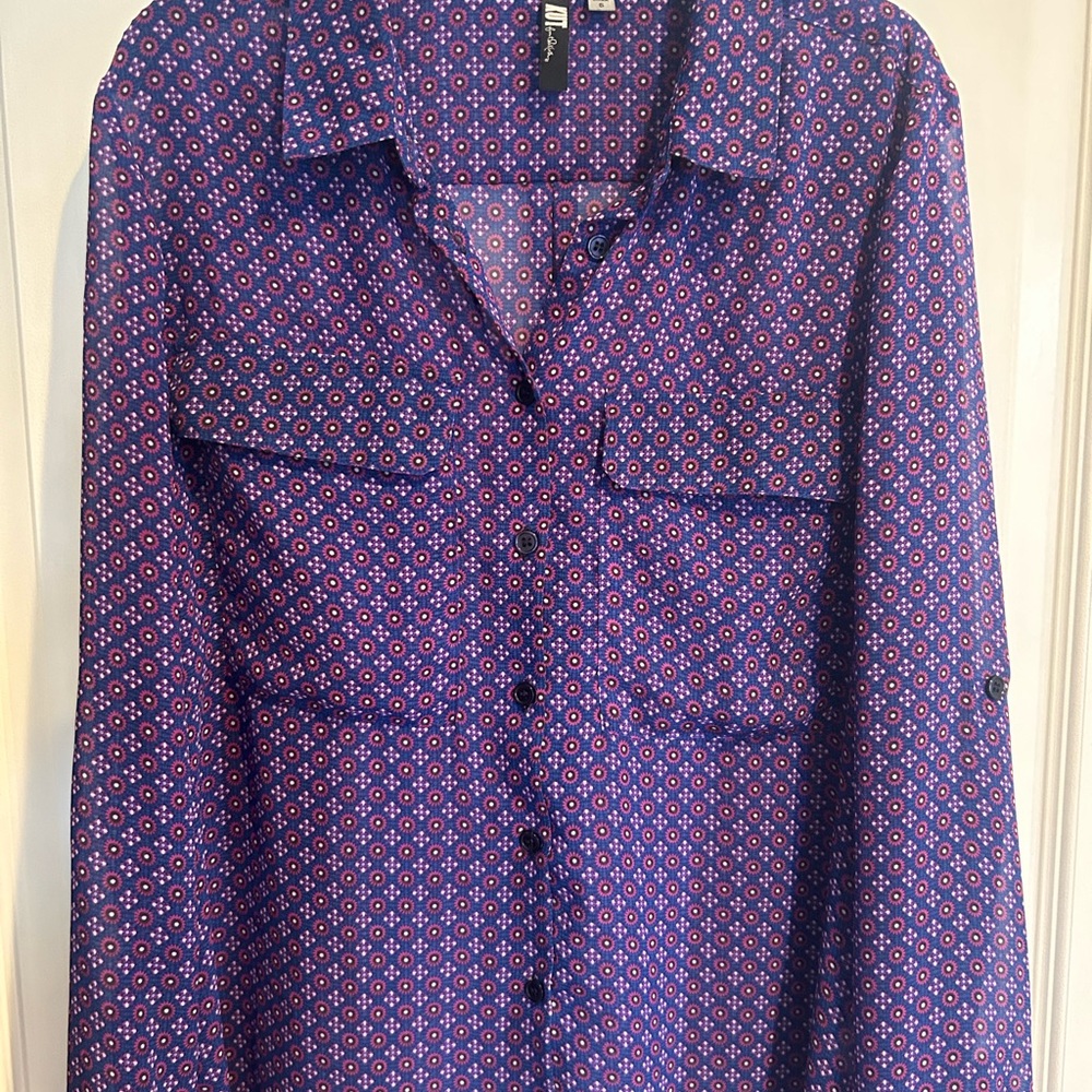 Kut from the Kloth small sheer button down long sleeve shirt.